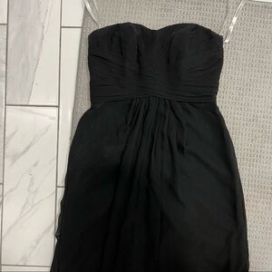 David’s bridal black strapless bridesmaid dress